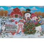 Christmas Tree Farm With Snow Family Greeters (image for) Christmas Tree Farm With Snow Family Greeters